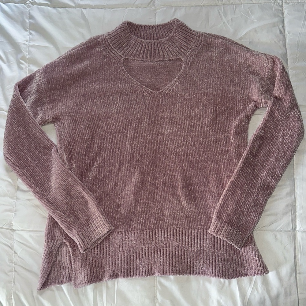 Mauve Mock-Neck Sweater